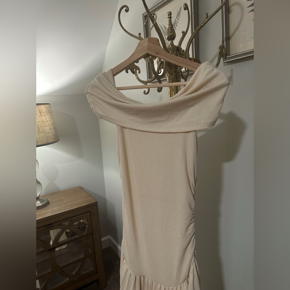Lioness Field of Dreams Strapless in Oatmeal Maxi Dress Size Small - Picture 8 of 13